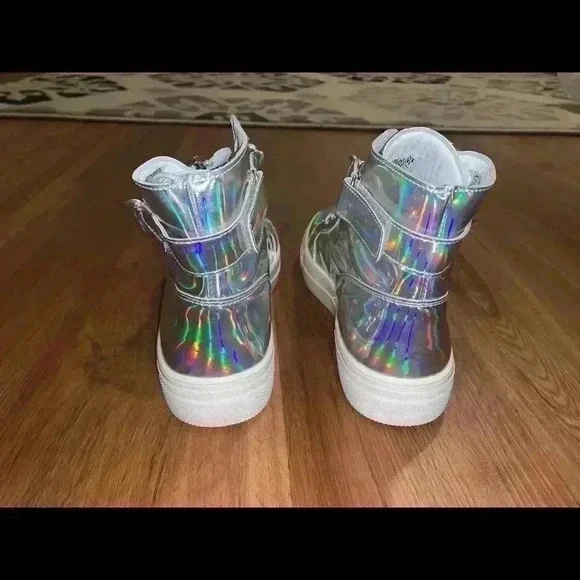 Armani Junior Girl’s Irridescent Hi-top Sneakers! NIB! 40 7